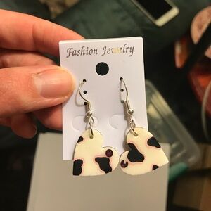 Cow hand painted earrings